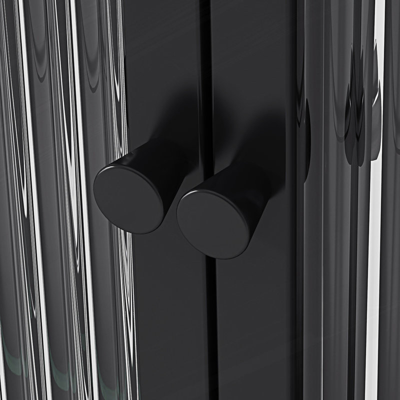 Armoire murale en verre 3 portes, Noir, noir, noir, noir