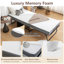 Lit pliant avec matelas pour adultes, lit pliant en métal 75 po x 31 po pour invité avec matelas en mousse à mémoire de forme sur roulettes, lit escamotable peu encombrant
