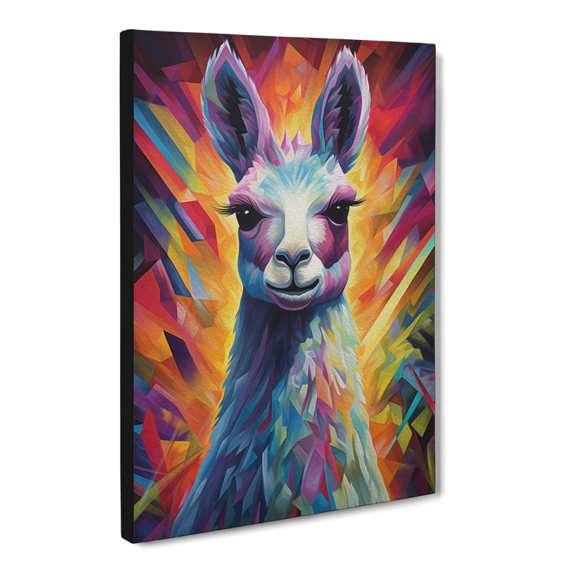 Llama Orphism - Wrapped Canvas, 50cm H x 35cm W x 3cm D