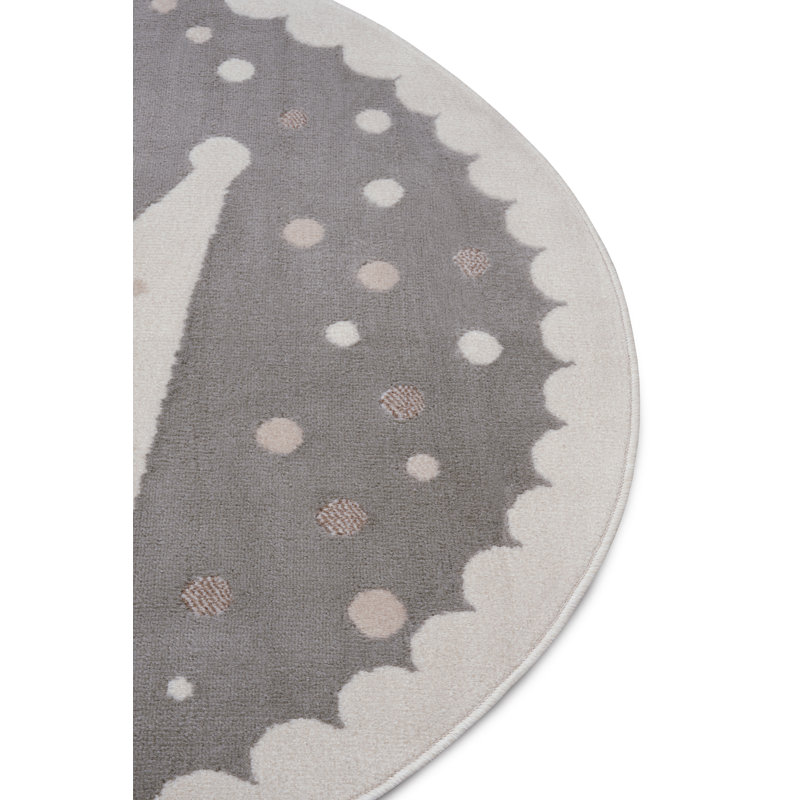 Adventures Children Grey Rug, Round 100cm