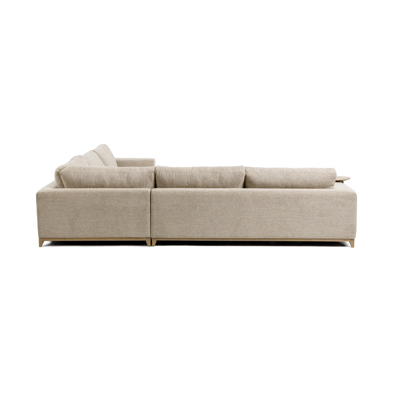 Donovan 3 - Piece Sectional, Bisque Polyester Blend