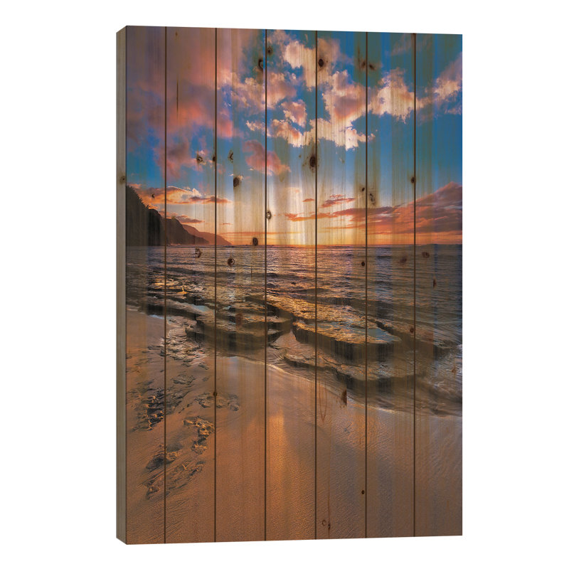 Coucher de soleil sur la côte Na Pali depuis la plage Ke'e, parc d'État Haena, Kauai, Hawaï, États-Unis II