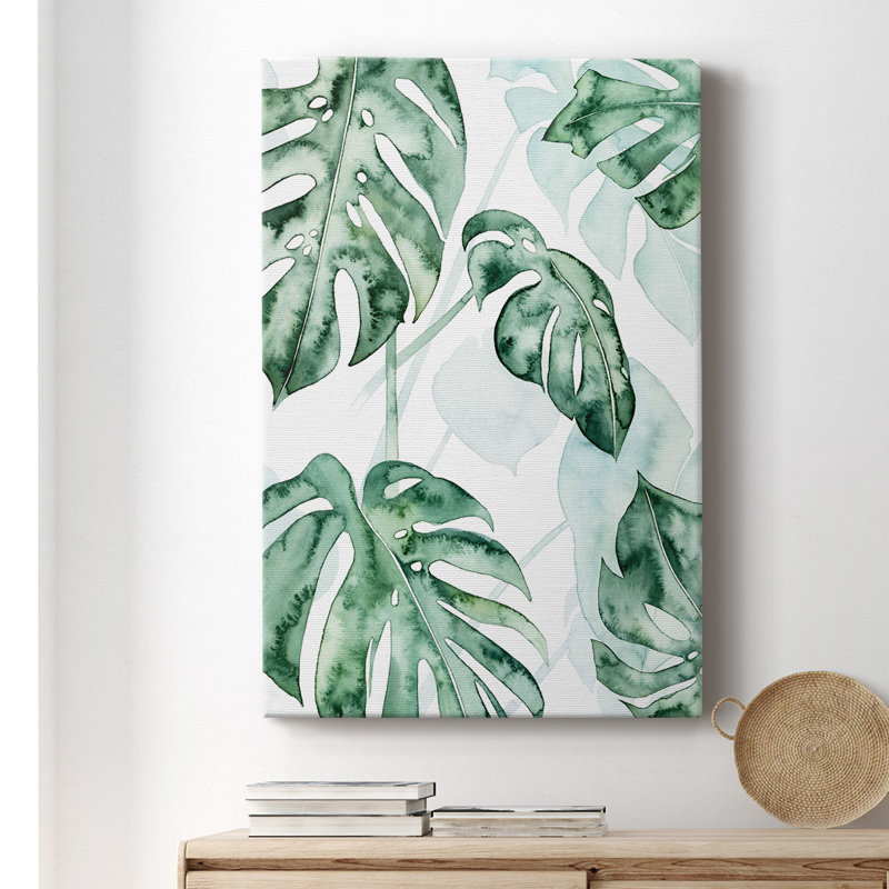 Feuille divisée II - peinture sur toile tendue, H 18 po x l 12 po x P 1 po