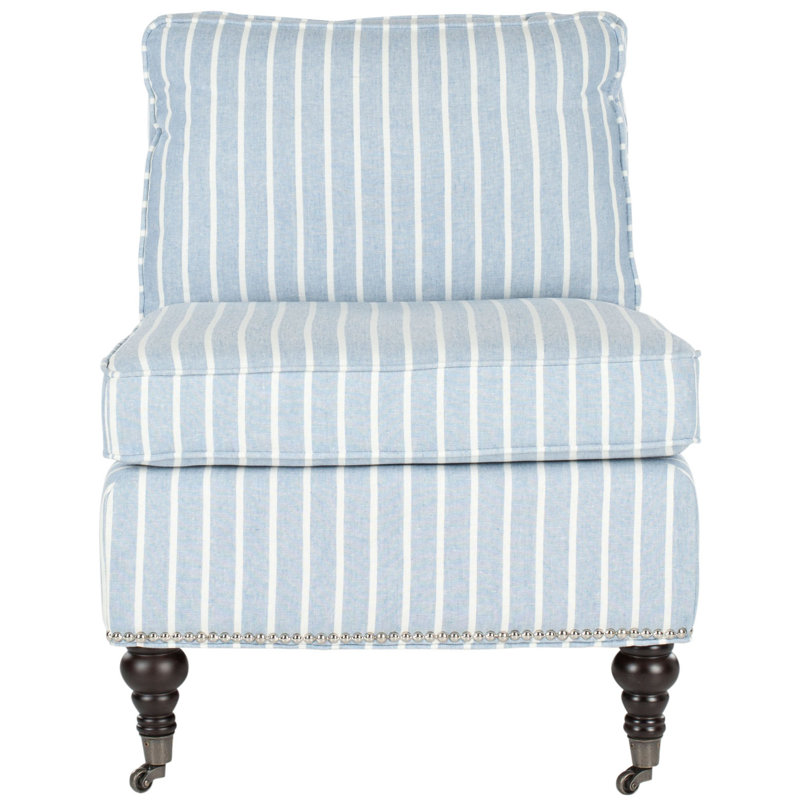 Fauteuil club Woodcroft, Bleu 100% polyester