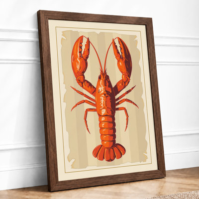 Anatomical Lobster Vintage - Framed Print