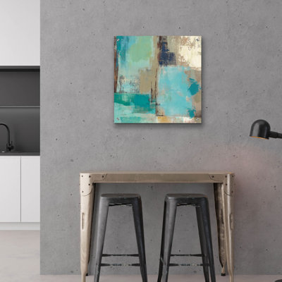  'Teal And Aqua Reflections 2' by Silvia Vassileva Acrylic Glass Wall Art, 36" x 36"
