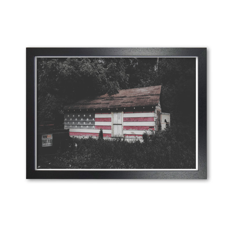 USA Hut - Print, Black Grain Frame, 30 cm H x 21 cm W x 5 cm D