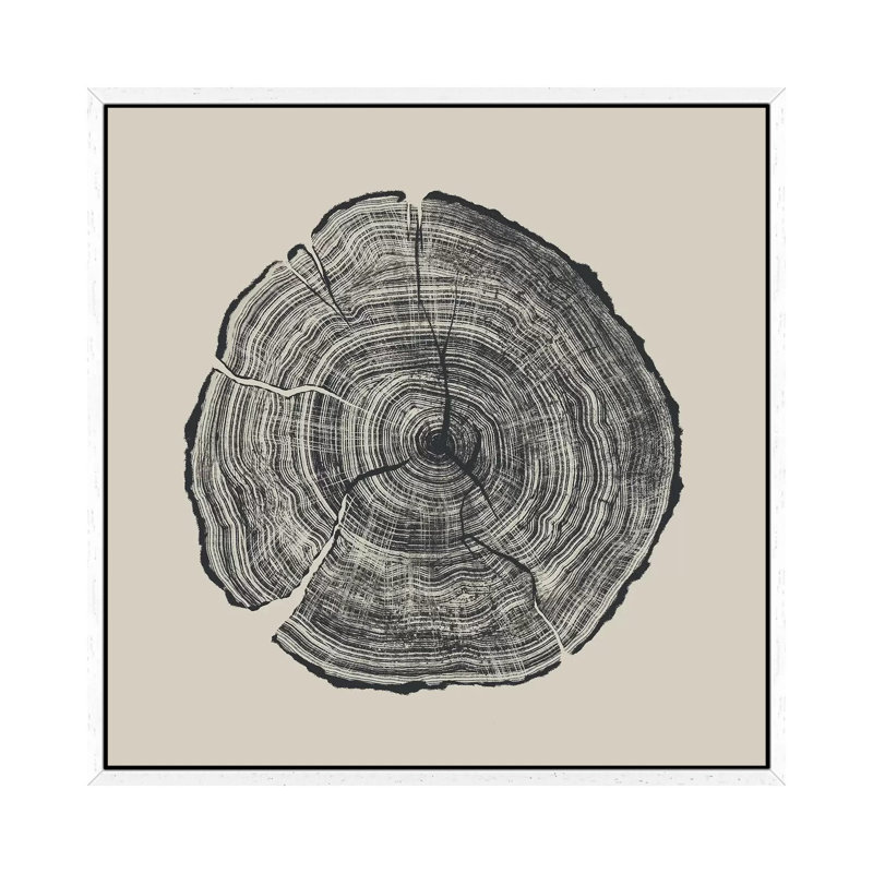 Hand-Drawn Oak 1 Piece Painting on Canvas, 93.98cm H x 93.98cm W x 3.81cm D, White Framed