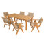 Table de salle à manger en bois 68,9 pouces, matériau de hanches, trou de parasol, idéal pour les espaces extérieurs et intérieurs