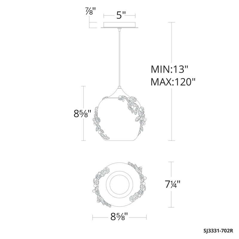 Divine 1 - Light Polished Chrome LED Single Pendant