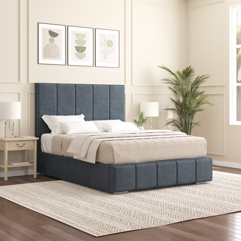 Edelmann Upholstered Bed, Charcoal, Super King (6')