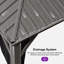 Pavillon de jardin d'extérieur en aluminium 12 pi x 14 pi avec toit double et toit en acier galvanisé pour terrasse-95421600
