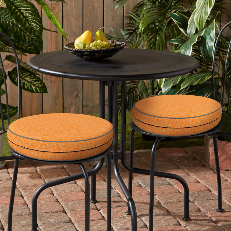 Decorative Indoor Outdoor Waterproof Round Cushion Cover, Patio Bar Stool UV Resistant Seat Cover, 12.7cm H x 45.7cm W