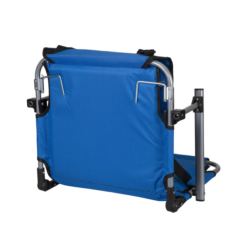 Stansport Tubular Frame Folding Stadium Seat with Arms, Blue