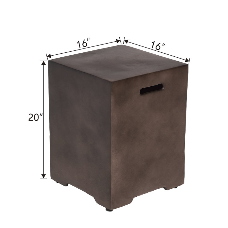 Dark Bronze Concrete Outdoor Propane Tank Cover Table