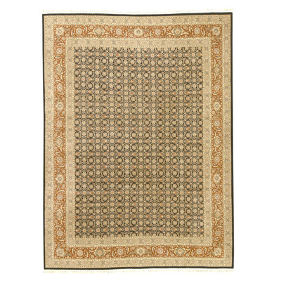 Tapis noir et vin noué à la main de haute qualité