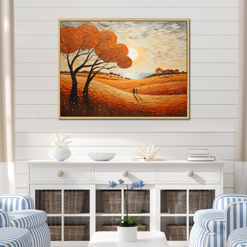 Maere Beach Dune Dance Pointillism I, H 34 po x l 44 po x P 1,5 po, Cadre naturel flottant
