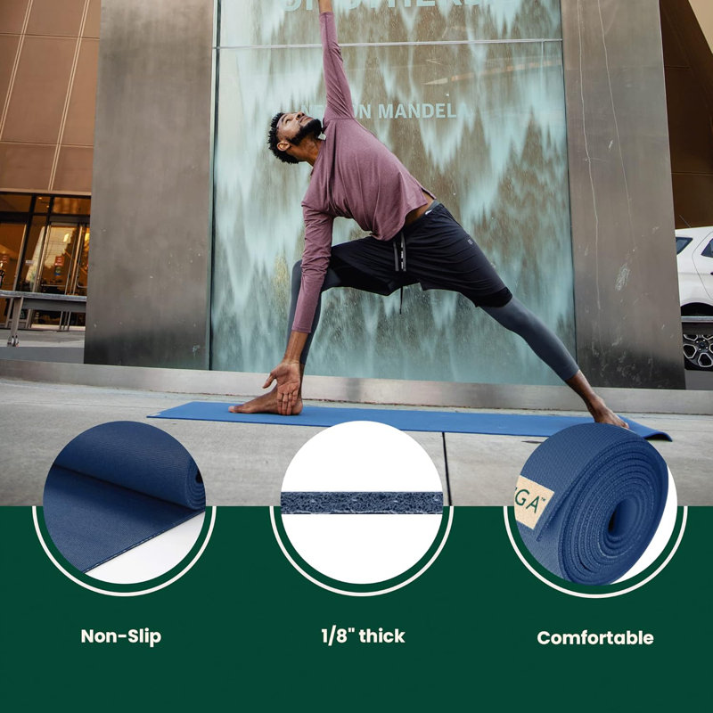 68" Travel Yoga Mat, Midnight Blue