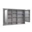 Pharmacie l 55 po x H 35 po avec miroir et 9 tablettes fixes, gris titane-410114215