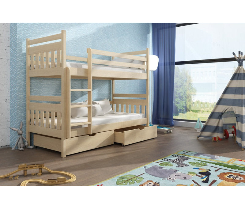 Aella Bunk Bed with Storage Included, Pine