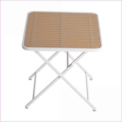Folding Polypropylene &amp; Metal Coffee Table – Easy-Clean, All-Weather Durable for Indoor/Outdoor Spaces