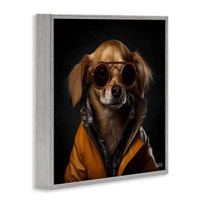 Stylish Dog on Black Giclee Art by Roozbeh Bahramali