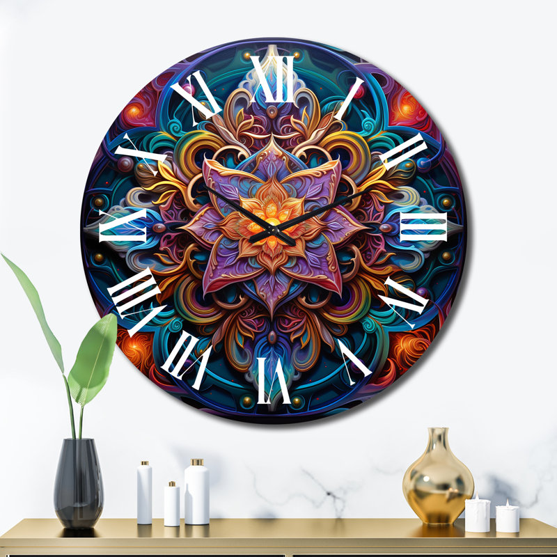 Ancienne horloge murale Mandala III, Très grand