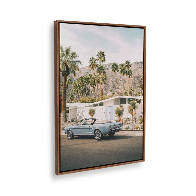 Sunlit Getaway, reproduction d'art sur toile, 12 po x 18 po, Cadre flottant en noyer