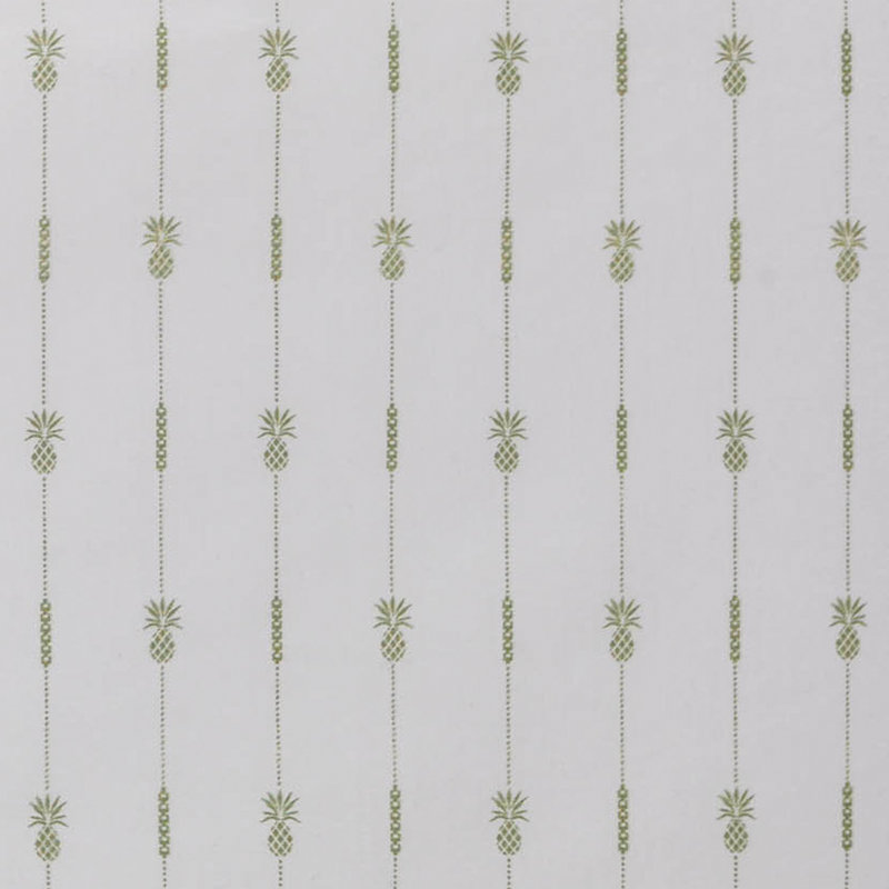 Tommy Bahama Printed Percale Cotton Sheet Set, King Sheet Set with 2 Pillowcases, Green Pineapple Pinstripe