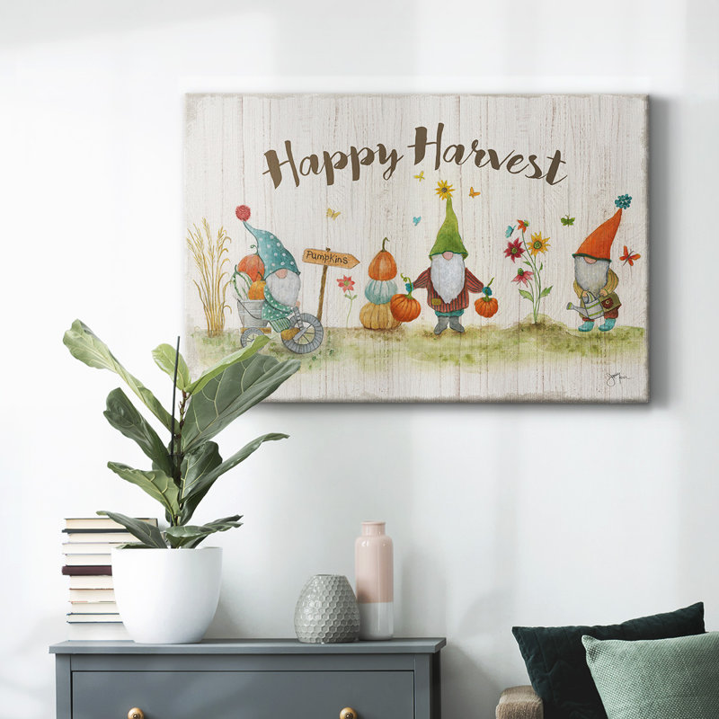 Gnome Harvest-Gallery Wrapped Canvas, 8" H x 12" W