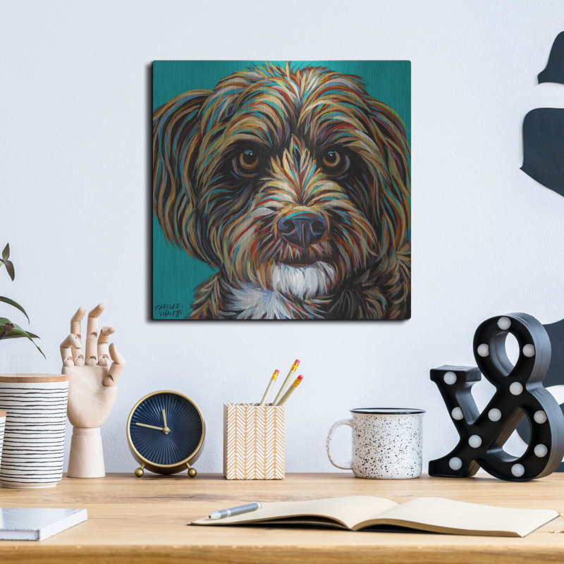 «Blue Doodle Brother 1» par Carolee Vitaletti, H 12 po x l 12 po