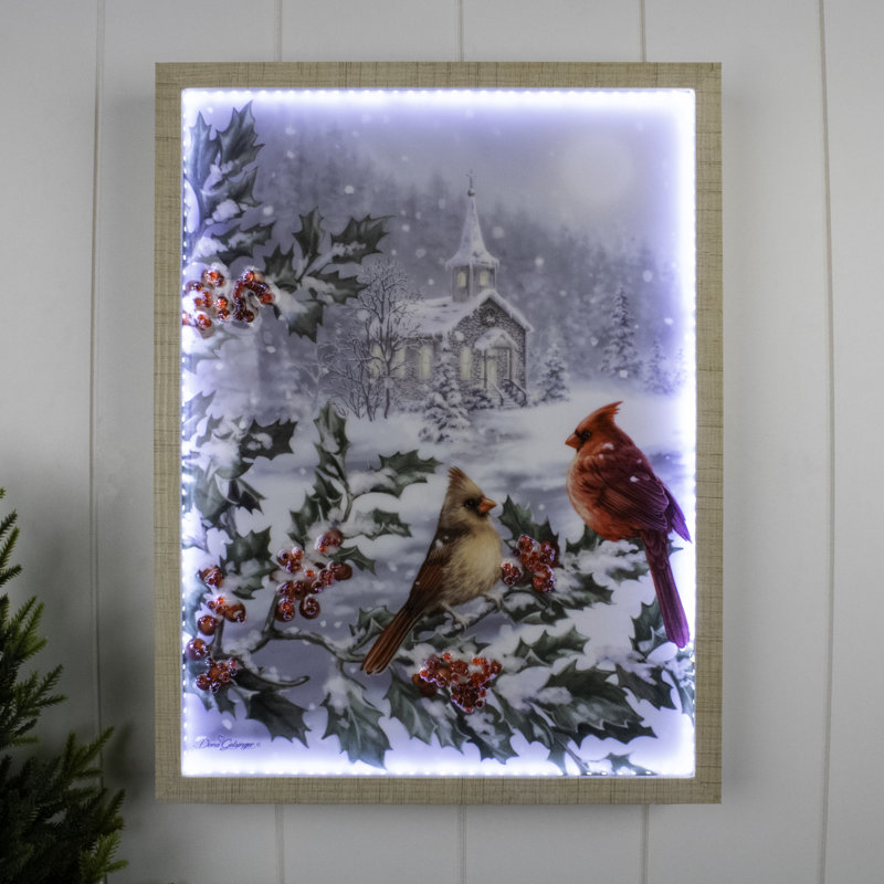 Hiver Cardinals 12 x 16 avec bijoux Halo