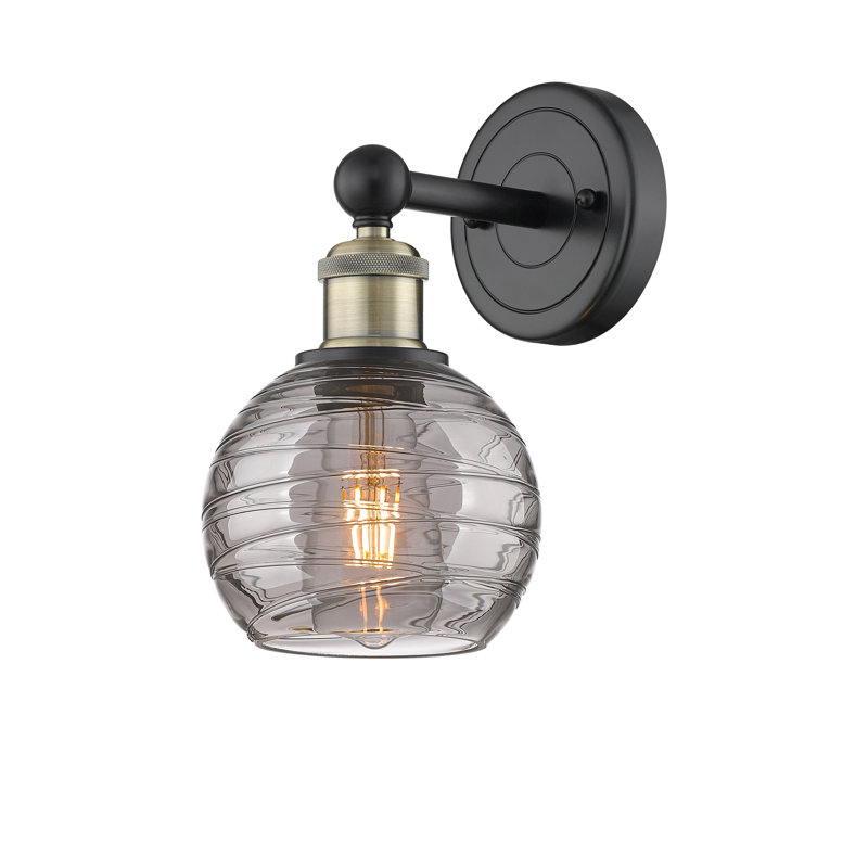 Plafonnier semi-encastré 1 lumière 6SM, Laiton antique noir