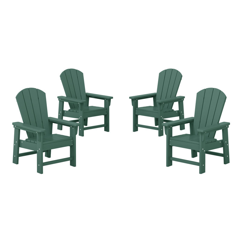 Laguna Kids Outdoor Poly Adirondack Chair ( Set Of 4), Dark Green