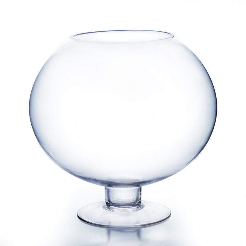 Vase de table en verre transparent Alanna, H 16 po x l 15 po x P 15 po