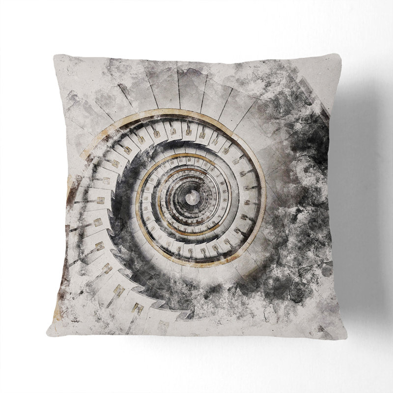 Spiral Staircase Architecture Vol.1 Scatter Cushion, Black, 40cm H x 40cm W x 15cm D