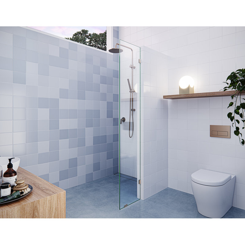 Vela 19.5 in. x 78 in. Fully Frameless Single Fixed Shower Panel, Brushed Bronze