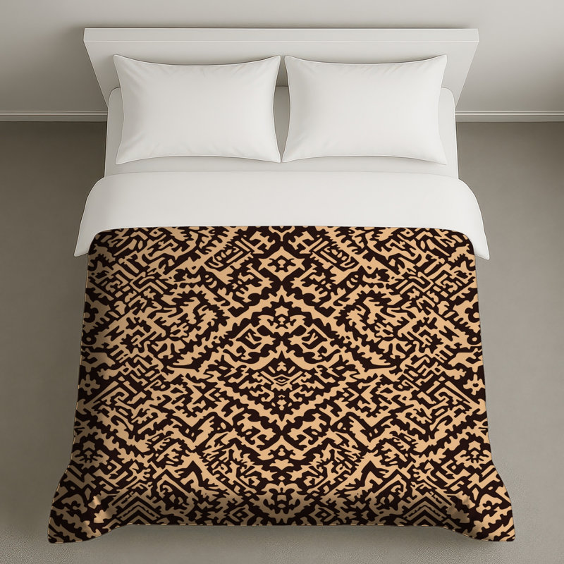 Intricate Brown Beige Pattern Duvet Covers, King