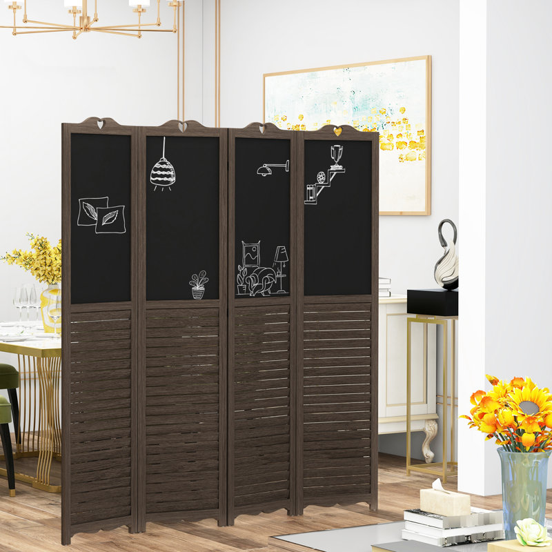 4 cloisons de séparation en noyer brun de 5,5 pi de hauteur avec tableau noir pour clôture de chambre à coucher
