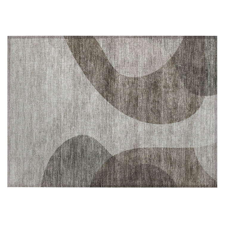 Washable Abstract Indoor / Outdoor Rug