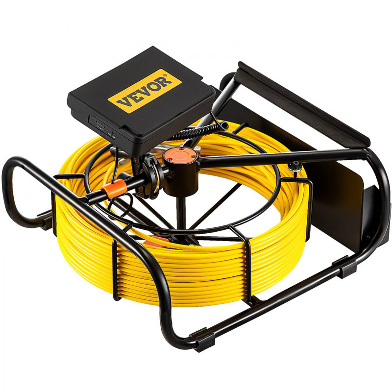 Caméra d'égout, 98,4 pi / 30 m, 4,3 po Caméra de contrôle de drain de tuyau avec fonction DVR et lumières DEL