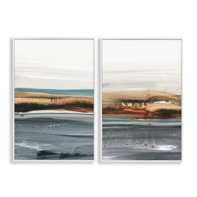  "Coastal Beach Impression", ensemble de 2 estampes numériques par Ethan Harper