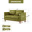  Causeuse rembourrée en velours de 60 po de style Mid-Century pour petite pièce-443170023