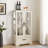 Lighted Glass Curio Display Cabinet With Adjustable Shelves, 2 Doors, 1 Drawer, And Anti-Tip Safety,  For Collectibles And Home Decor-1616273890
