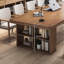 Bureau rectangulaire en bois massif brun noisette-888931678