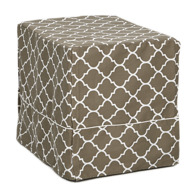 24-Inch Brown Geometric Dog Crate Cover