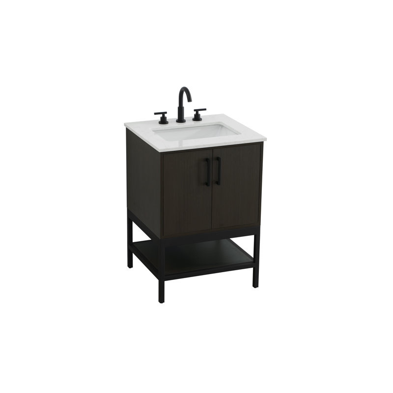 Meuble-lavabo simple 24 po, Brun moka