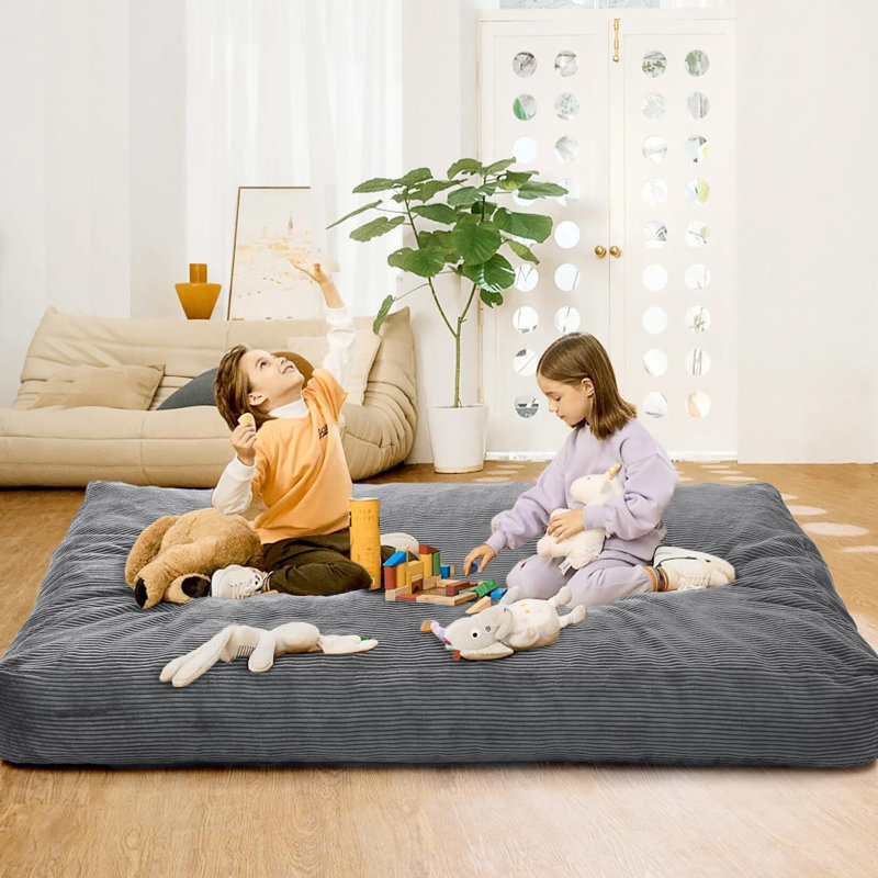 Fauteuil à billes, fauteuil à billes convertible, Velours côtelé gris pâle