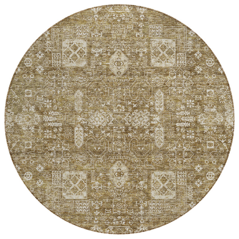 Tapis oriental rond 8 po beige