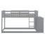Lit superposé simple au-dessus de simple avec 4 tiroirs, 3 tablettes et construction en pin massif pour un gain de place et de durabilité-881558836-881558837